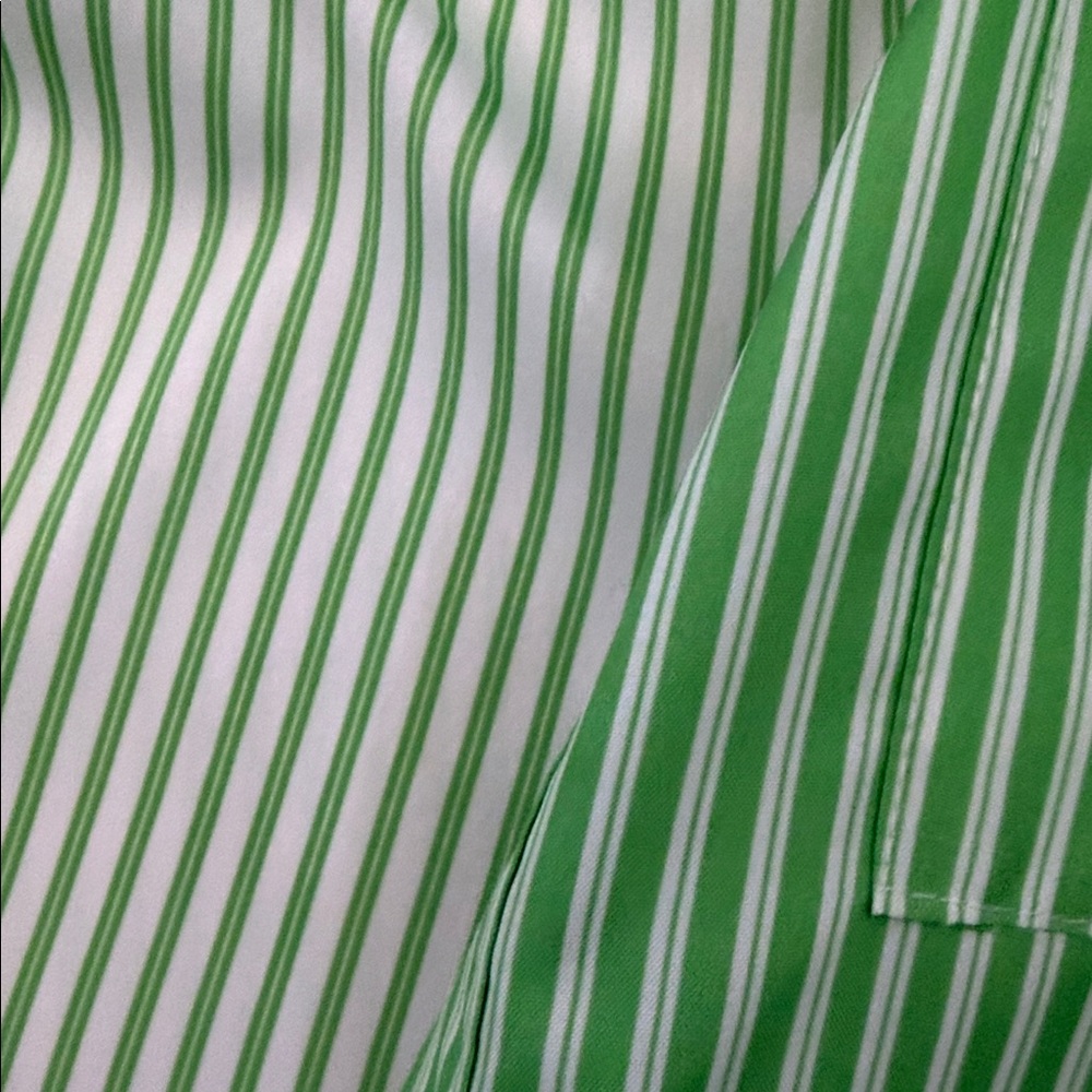 Elegant Green Striped Women's Button Down Shirt - Picture 4 of 4